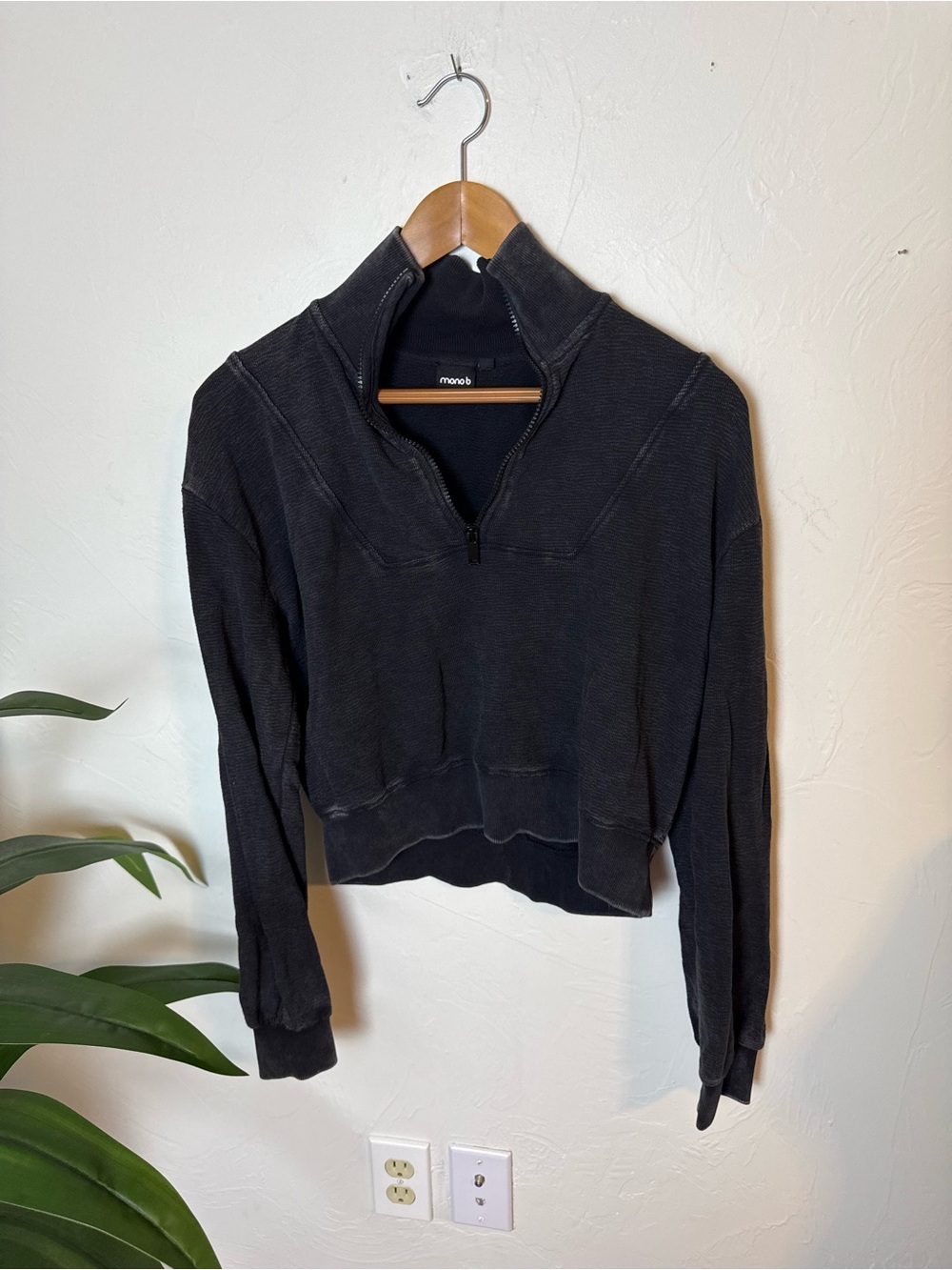 Black Washed Quarter Zip